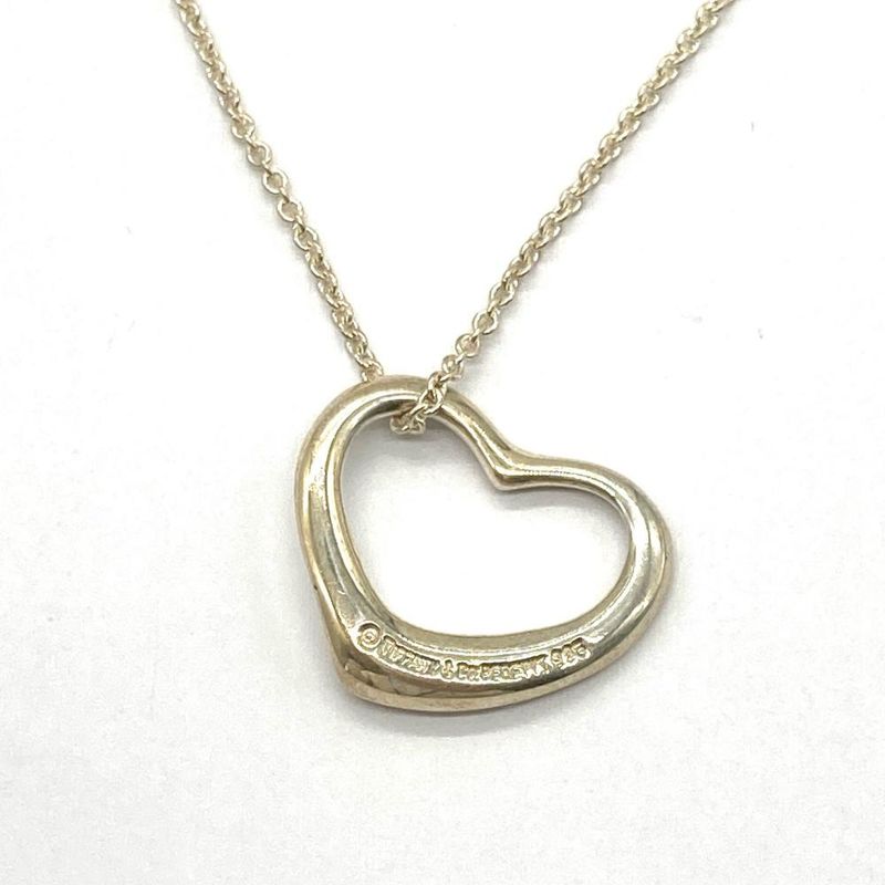 Tiffany & Co Tiffany & Co Open Heart Pendant Necklace Sv925 57g Silver Ladies