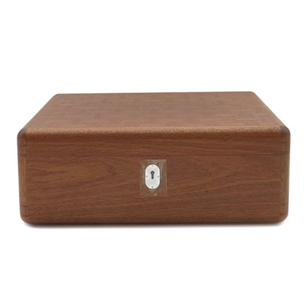 Hermes Miscellaneous Goods Poker Box Mahogany Brownish Silver Hardware Unused