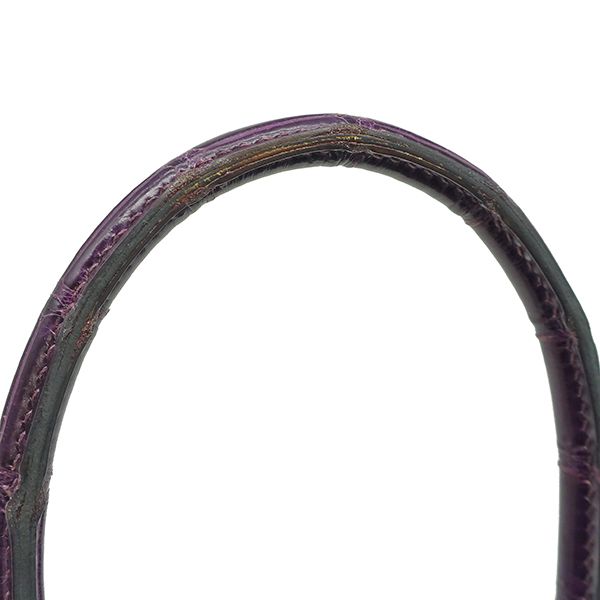 Hermes Handbag Birkin 30 Porosus Amethyst Silver Hardware Purple Croc L