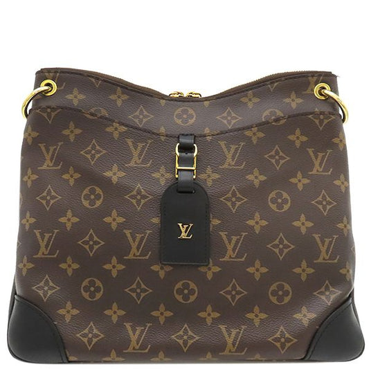 Louis Vuitton Shoulder Bag Odeon Nm MM Monogram Canvas Leather Monogram X Noir
