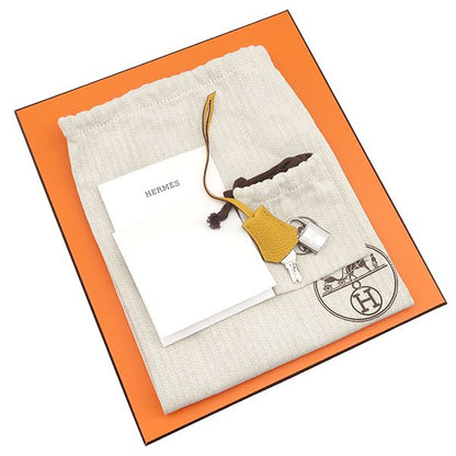 Hermes Handbag Birkin 25 Togo Jeanne Ambre Silver Hardware Yellow Engraved B