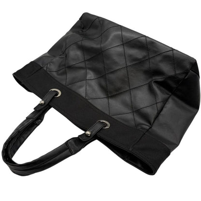 3421 Chanel Tote Paris Biarritz Tote MM A34209 Coated Canvas Black Silver