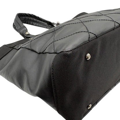 3421 Chanel Tote Paris Biarritz Tote MM A34209 Coated Canvas Black Silver