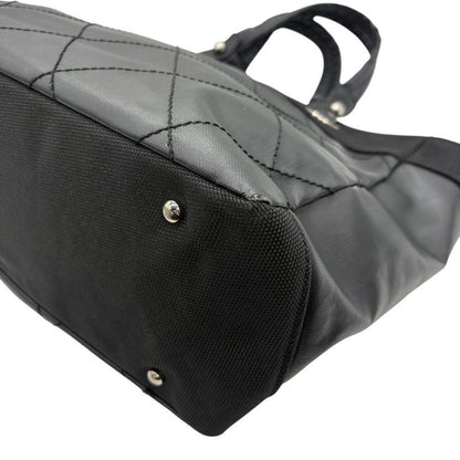 3421 Chanel Tote Paris Biarritz Tote MM A34209 Coated Canvas Black Silver