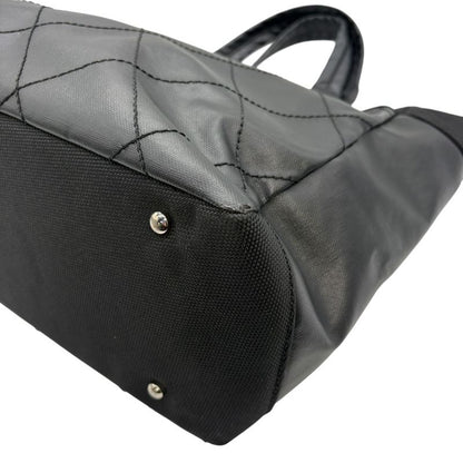 3421 Chanel Tote Paris Biarritz Tote MM A34209 Coated Canvas Black Silver