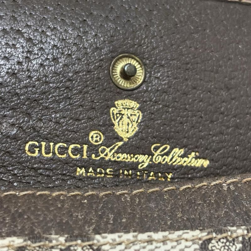 Gucci Coin Case Accessories Collectiongg Plus GG Supreme Beige And Dark Brown