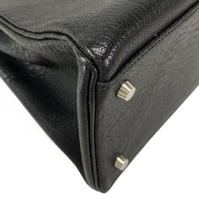 Hermes Handbag Kelly 35 Black Inside Stitching/silver Hardware