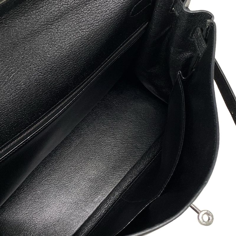 Hermes Handbag Kelly 35 Black Inside Stitching/silver Hardware