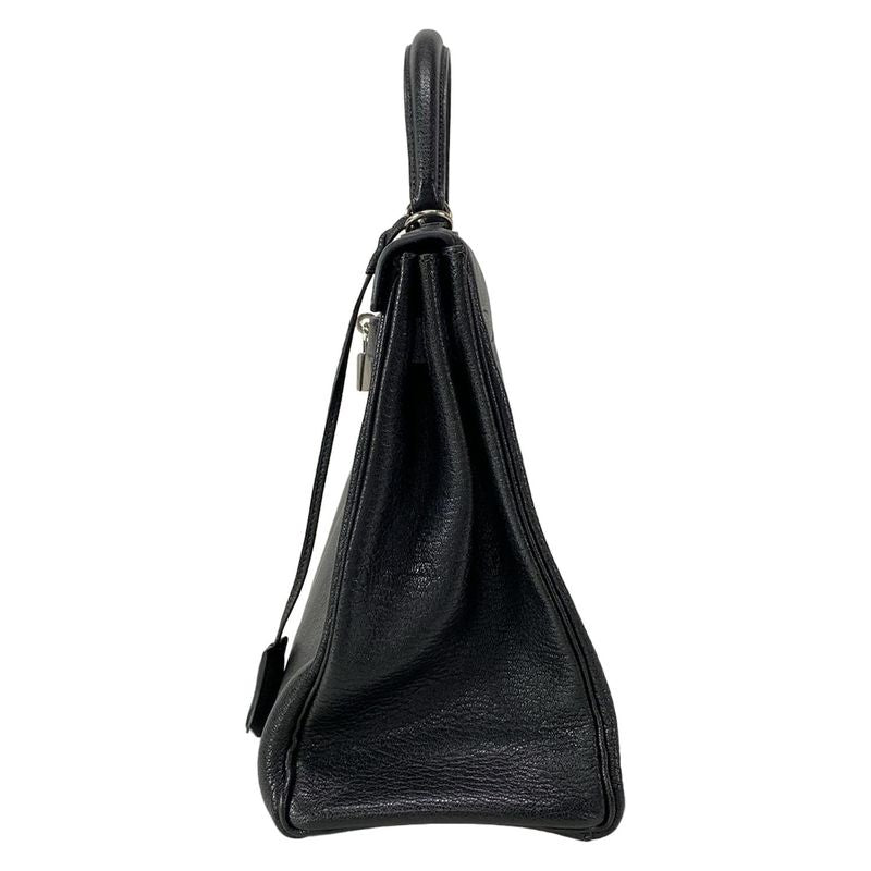 Hermes Handbag Kelly 35 Black Inside Stitching/silver Hardware