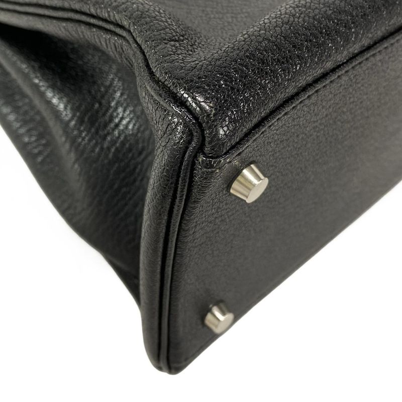 Hermes Handbag Kelly 35 Black Inside Stitching/silver Hardware