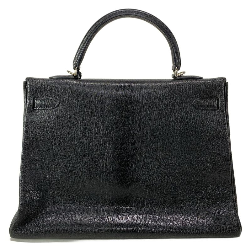 Hermes Handbag Kelly 35 Black Inside Stitching/silver Hardware