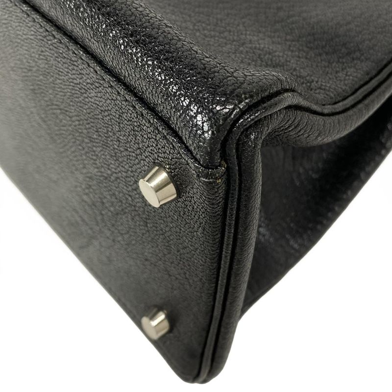 Hermes Handbag Kelly 35 Black Inside Stitching/silver Hardware