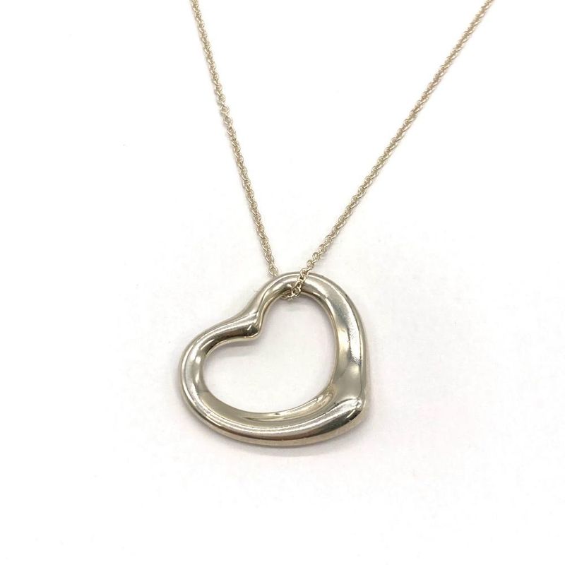 Tiffany & Co Tiffany & Co Open Heart Pendant Necklace Sv925 48g Silver Ladies