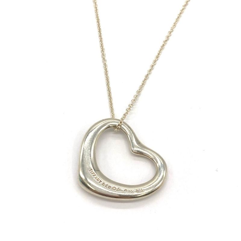 Tiffany & Co Tiffany & Co Open Heart Pendant Necklace Sv925 48g Silver Ladies
