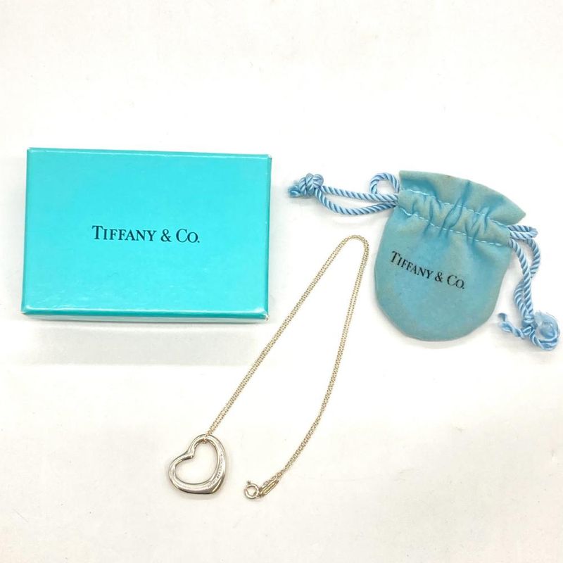 Tiffany & Co Tiffany & Co Open Heart Pendant Necklace Sv925 48g Silver Ladies