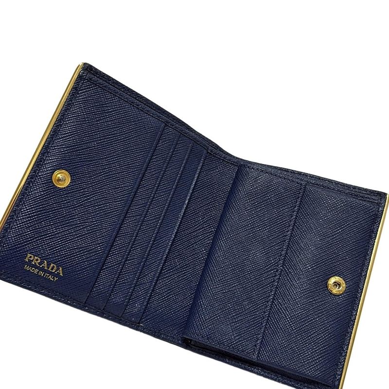 Prada Bifold Wallet - Navy Leather