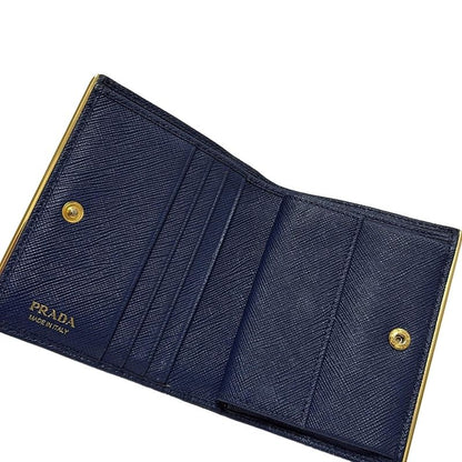 Prada Bifold Wallet - Navy Leather