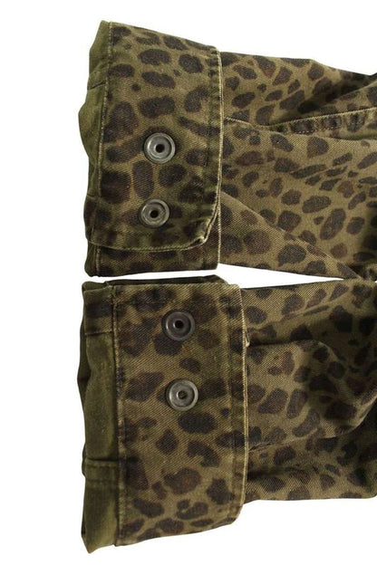 Saint Laurent Paris 415939 Y378t Leopard Print Military Jacket Blouson Men 46
