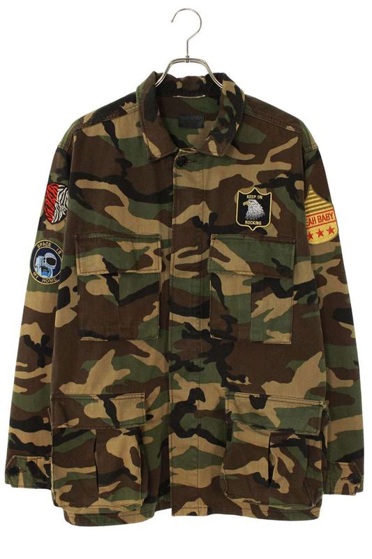 Saint Laurent Paris 419304 Y863l Multi-wappen Military Jacket Blouson Men's L