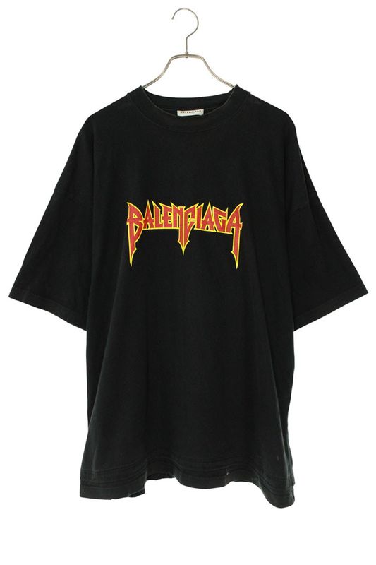 Balenciaga 694576 Tmv88 Metal Logo Paint Crash Finish T-shirt Men 1