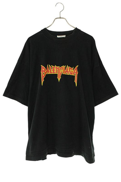 Balenciaga 694576 Tmv88 Metal Logo Paint Crash Finish T-shirt Men 1