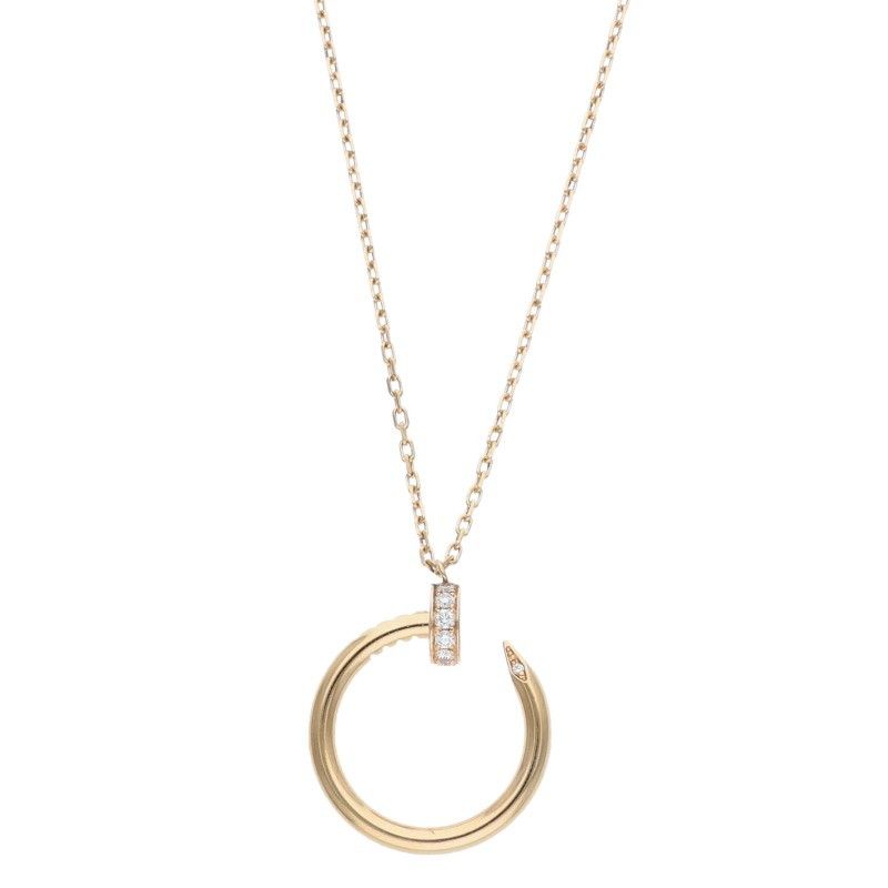 Cartier Juste UN CLOU Neclace 18K Pink Gold Diamond Necklace Men's