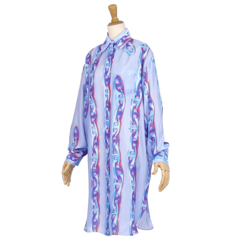 Hermes Shirt Dress Chaine D'ancre Silk Twill