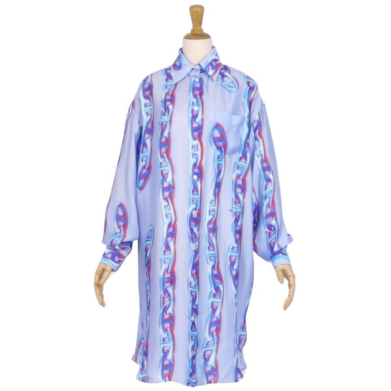 Hermes Shirt Dress Chaine D'ancre Silk Twill