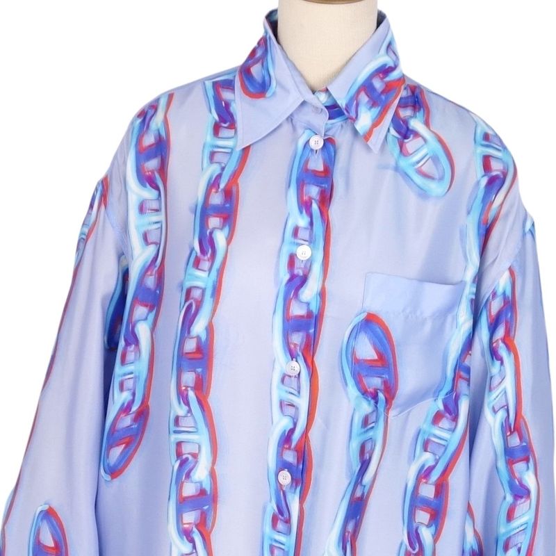 Hermes Shirt Dress Chaine D'ancre Silk Twill