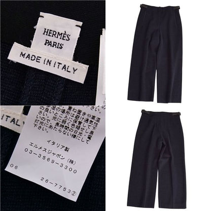 Hermes Pants Wide Pants Knit Wool Cotton La