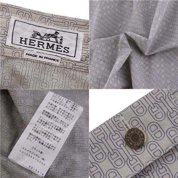 Hermes Shirt Long Sleeve Long Sleeve Serie Button Cotton