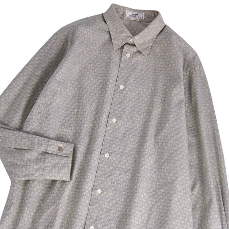 Hermes Shirt Long Sleeve Long Sleeve Serie Button Cotton