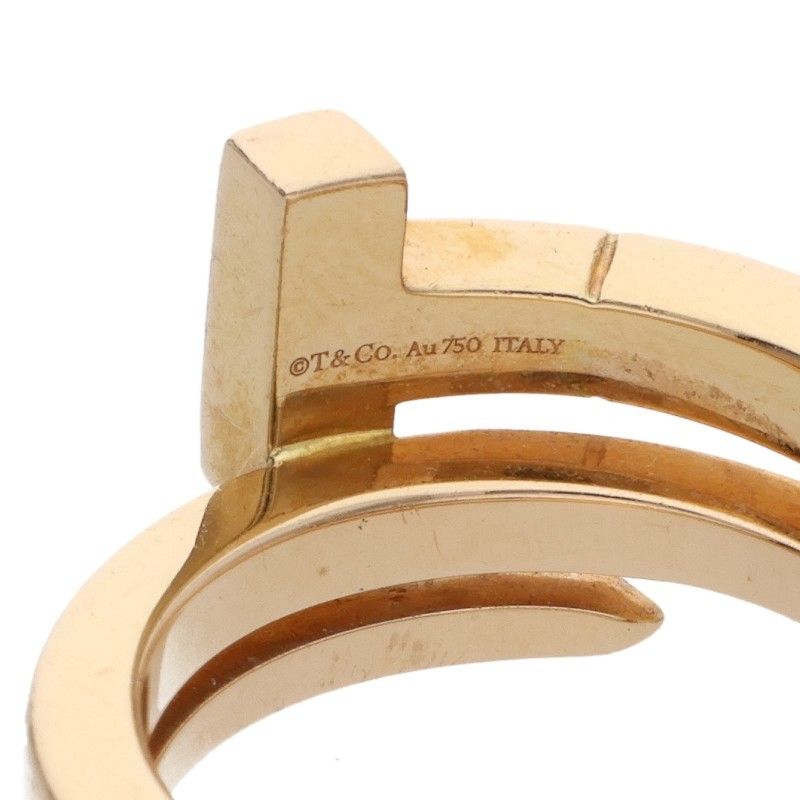 Tiffany & Co T Square Wrap 18K Pink Gold Diamond Ring Men's Size 10