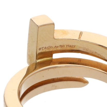 Tiffany & Co T Square Wrap 18K Pink Gold Diamond Ring Men's Size 10