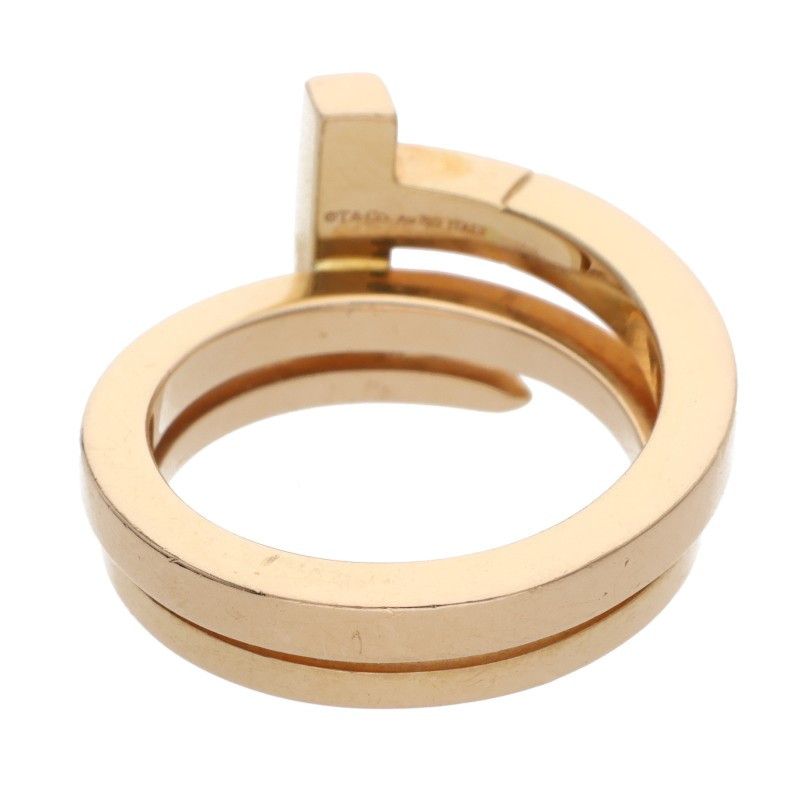 Tiffany & Co T Square Wrap 18K Pink Gold Diamond Ring Men's Size 10