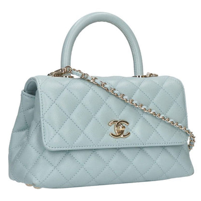 Chanel A92990 Coco Handle Caviar Skin Chain 2WAY Handbag Women 24