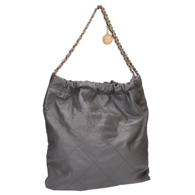 Chanel 22 Large Shiny Calf Chain Shoulder Bag Women