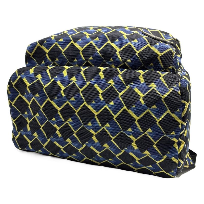 Prada Backpack Sac - Black Blue And Yellow