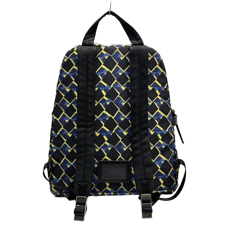 Prada Backpack Sac - Black Blue And Yellow