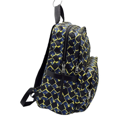 Prada Backpack Sac - Black Blue And Yellow