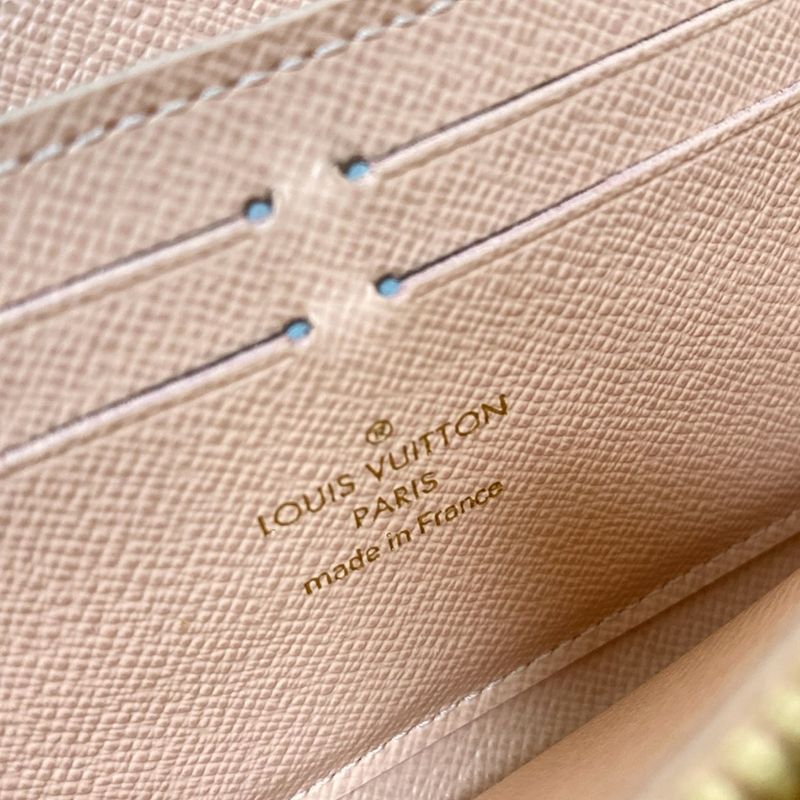 Louis Vuitton Damier Portefeuille Cles Mans N60099 Azure Rose Ballerine Long
