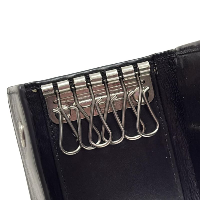 Prada Key Case - Black 6 Hooks Leather