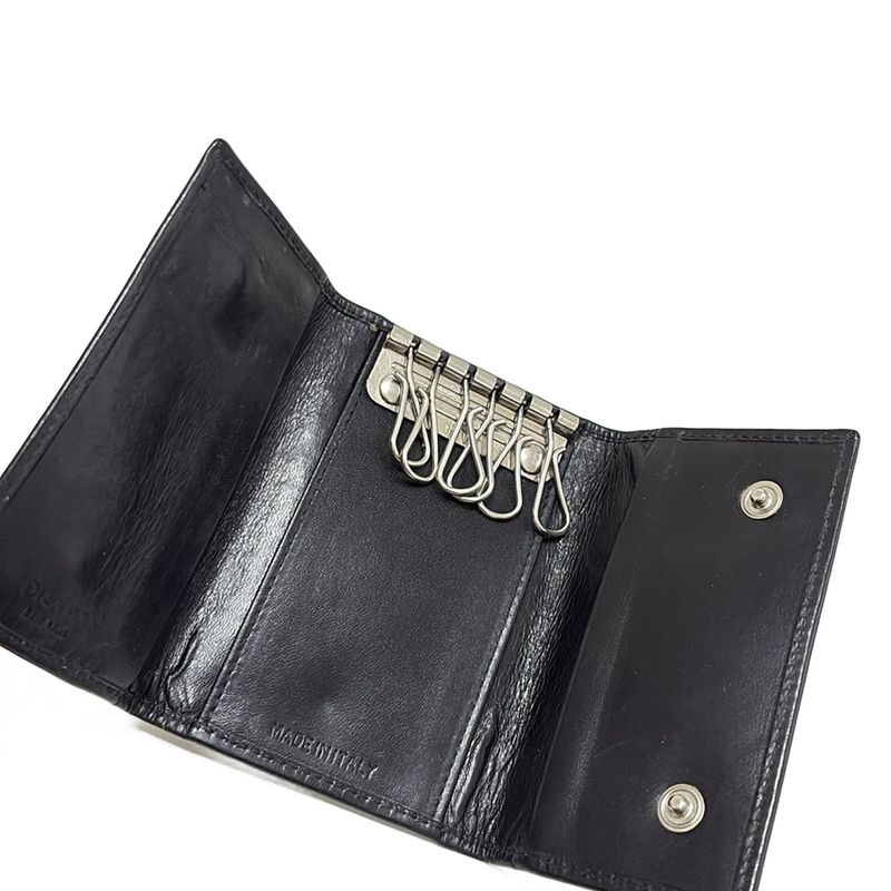 Prada Key Case - Black 6 Hooks Leather