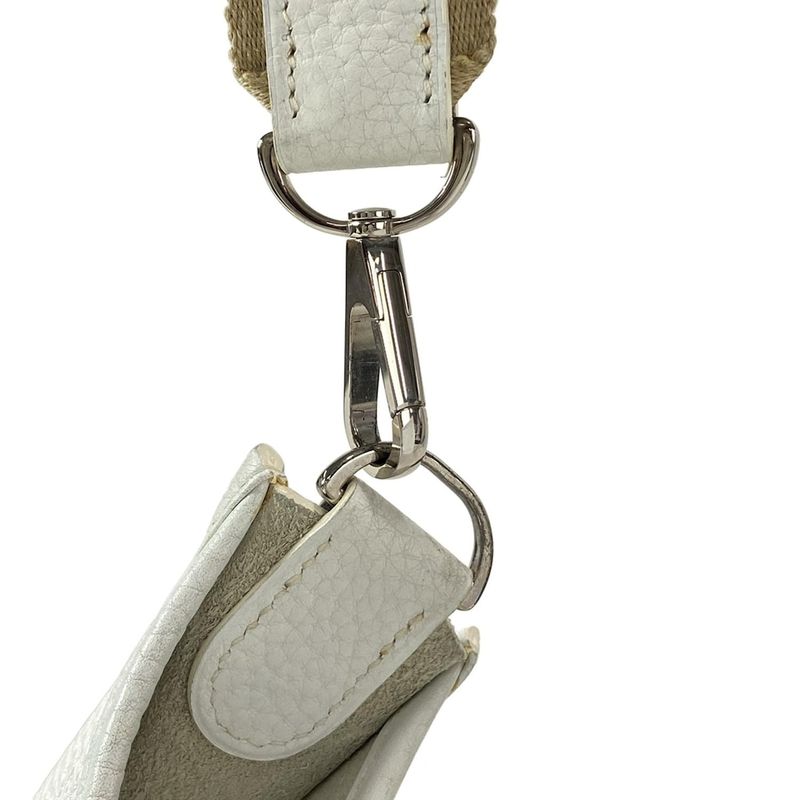 Hermes Shoulder Bag Evelyn Doe GM White Silver Hardware