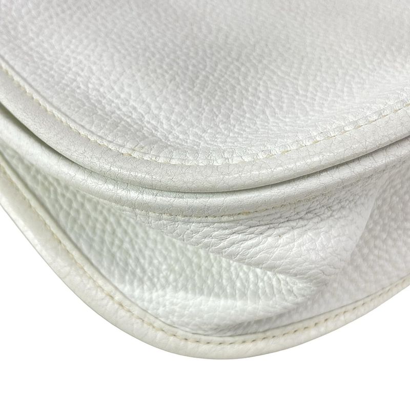 Hermes Shoulder Bag Evelyn Doe GM White Silver Hardware