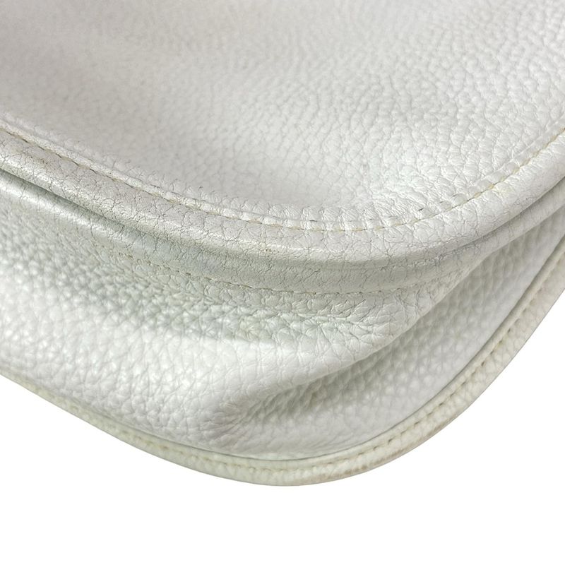 Hermes Shoulder Bag Evelyn Doe GM White Silver Hardware