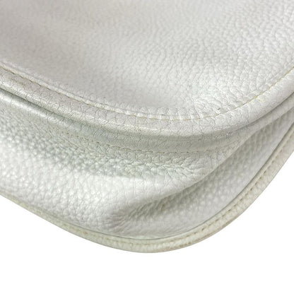 Hermes Shoulder Bag Evelyn Doe GM White Silver Hardware