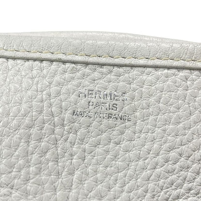 Hermes Shoulder Bag Evelyn Doe GM White Silver Hardware