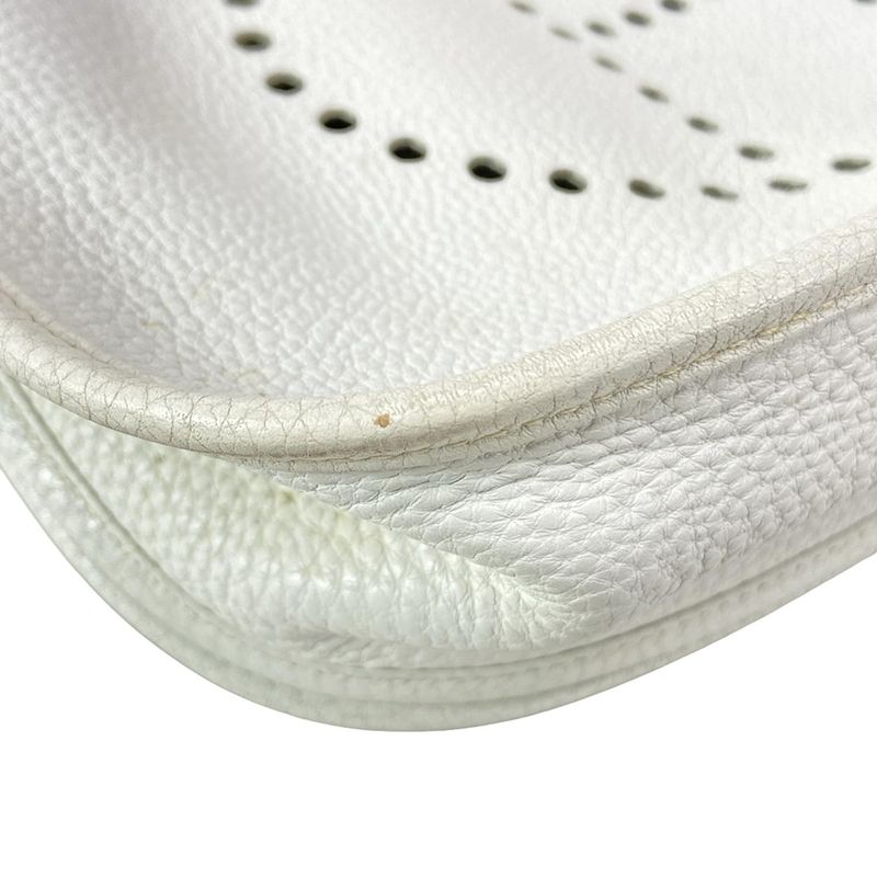 Hermes Shoulder Bag Evelyn Doe GM White Silver Hardware