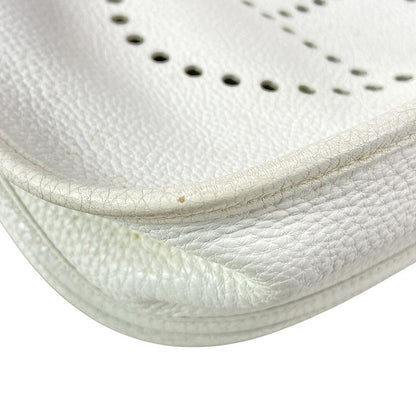 Hermes Shoulder Bag Evelyn Doe GM White Silver Hardware